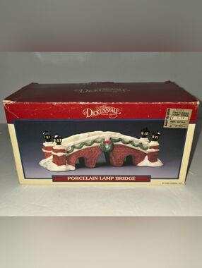 Vintage Christmas Village Snow Covered Bridge  Dickensville Porcelain LEMAX